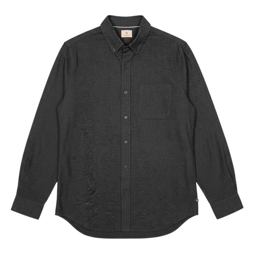 AG Adriano Goldschmied Dark Gray Flannel Shirt Button Up Mens Medium Wool Blend